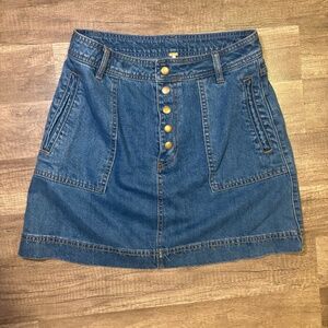 Free People Denim Mini Skirt Button Front Boho Western Style Size 27